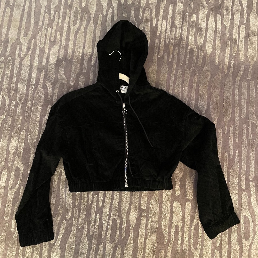 Princess Polly Cropped Corduroy Hooded Short Coat